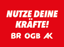 Logo Deine Drei: Nutze deine Kräfte! - Betriebsrat, ÖGB, Arbeiterkammer © P. Rigaud, AdobeStock